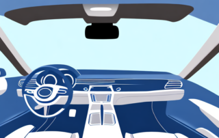 Various car interior details such as a dashboard