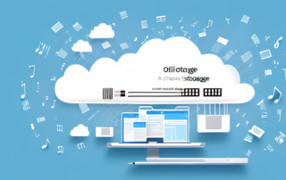 A cloud storage system with various digital files like documents