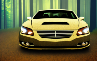 A car beautifully wrapped in wood grain vinyl film