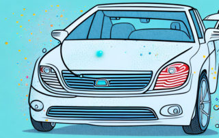 A car with a sparkling clean windshield