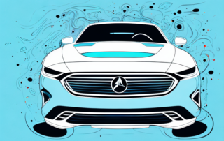 A sleek car with a vibrant