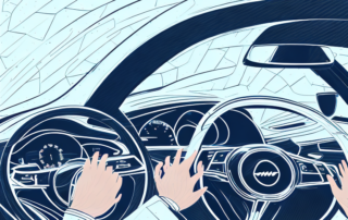 A car interior elegantly adorned with carbon foil detailing on the dashboard