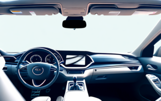 A car's interior dashboard with visible scratches