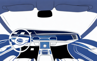 A car's interior focusing on the cockpit