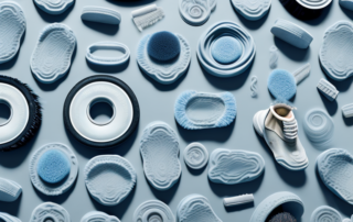 Various types of rubber items such as boots