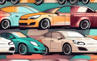 A variety of cars in different colors