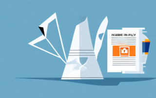 A broken vase with a document showing an insurance policy next to it