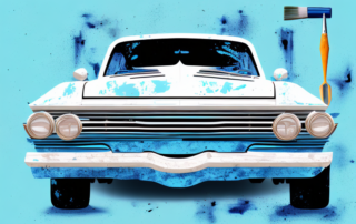 A car half covered in a fresh