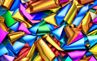 Various rolls of colored foil