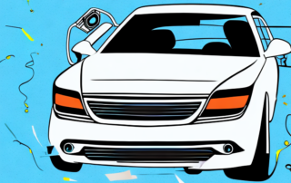 A car partially covered with a vinyl wrap