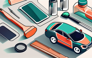 Several plastic objects such as a car dashboard