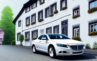 A sleek car with a glossy