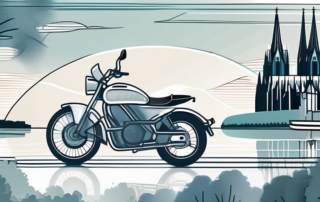 A motorcycle being wrapped in a glossy vinyl sheet