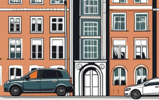 A car with tinted windows parked near recognizable landmarks of flensburg