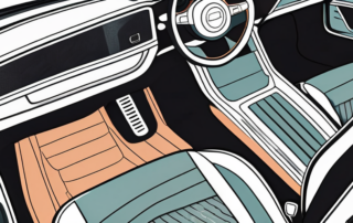 Several different types of car floor mats