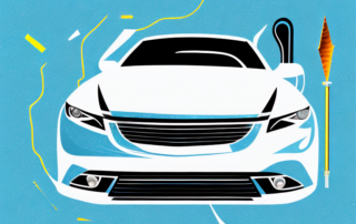 A car in the process of being wrapped with a glossy