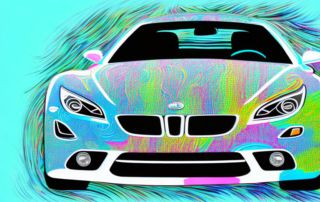 A car with a vibrant
