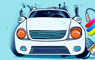 A car in the process of being painted