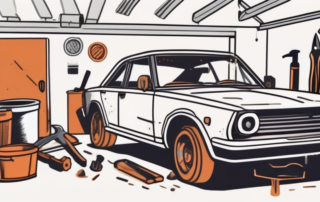 A car in a garage