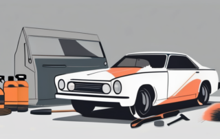 A car with visible paint damage on one side