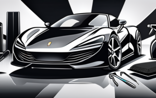 A sleek car with glossy piano black paint