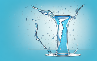 A broken vase with water spilling out