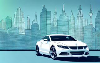 A sleek car with a vibrant