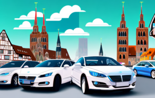 A few different types of cars with various vibrant and glossy foil finishes