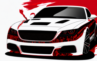 A sleek car covered in a glossy