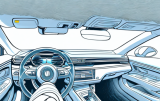 A car interior focusing on the roof lining