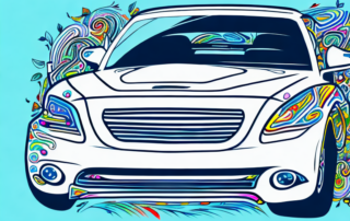 A car adorned with various creative and unique decals