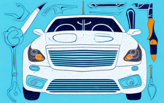 A professional car in the process of being completely repainted