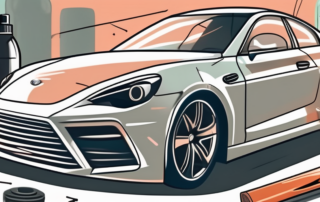 A car with visible plastic scratches on its surface