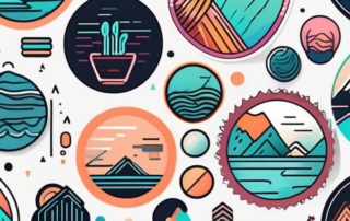 A variety of colorful and uniquely designed stickers laid out on a sleek