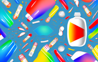 A colorful polish bottle with a radiant glow