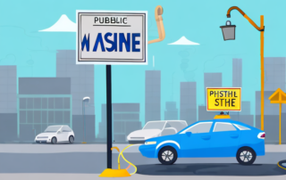 A car being washed on a public street