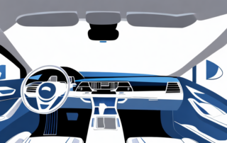 A car interior showing a dashboard