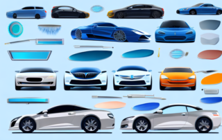 Several types of car polishers displayed next to a shiny