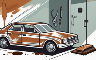 A car door with visible rust spots