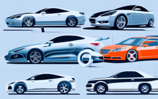 A variety of cars with different sleek and glossy vinyl wraps parked in the scenic cityscape of heilbronn