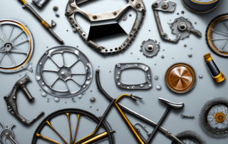 Various metal objects (like a bike frame