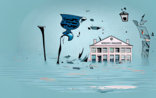 Various items like a broken vase