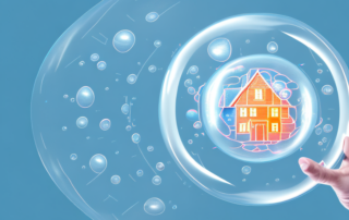 A house shielded by a protective bubble