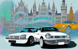 Several different types of cars