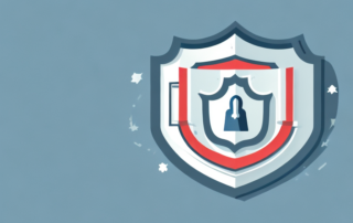 A secure home surrounded by a symbolic shield