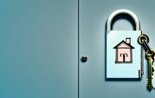 A broken lock on a house door