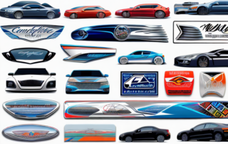 Various styles of car stickers on different car models