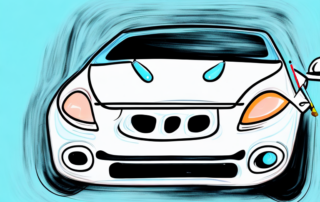 A car in the process of being painted