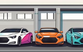 Several different types of cars