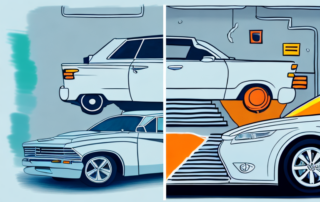 A car in a professional garage setting